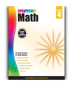 Math Workbook, Grade 4, Paperback