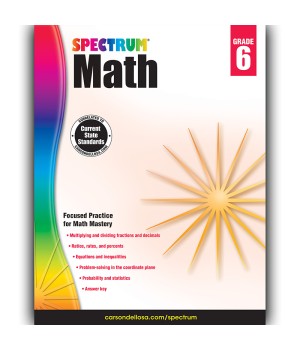 Math Workbook, Grade 6, Paperback