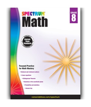 Math Workbook, Grade 8, Paperback