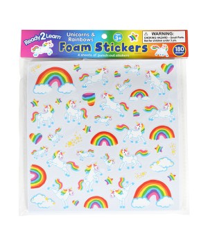 Foam Stickers - Unicorns and Rainbows - Pack of 180