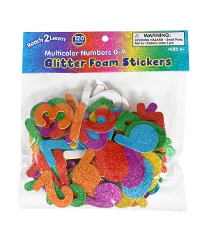 Glitter Foam Stickers - Numbers - Multicolor - Pack of 120