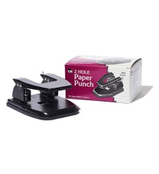 2-Hole Paper Punch, 2.75 Inch Centers, 30 Sheet Capacity, Black