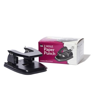 2-Hole Paper Punch, 2.75 Inch Centers, 30 Sheet Capacity, Black