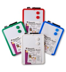 Framed Magnetic Dry Erase Board with Marker & Magnets, Assorted Colors, 8.5" x 11"