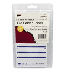File Folder Labels, Self-Adhesive, 0.56 x 3.43 Inches, Blue, 248-Count