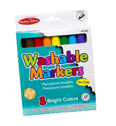 Creative Arts Washable Markers Broad Tip, Assorted Colors, Pack of 8
