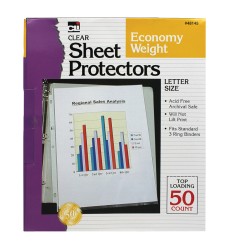Top Loading Sheet Protectors, Clear, 50 Sheets
