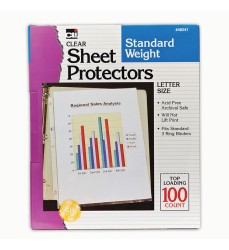 Sheet Protectors, Standard Weight, Letter Size, Clear, Box of 100