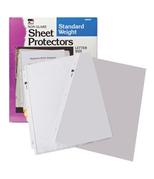 Sheet Protectors, Standard Weight, Letter Size, Non-Glare, Box of 100