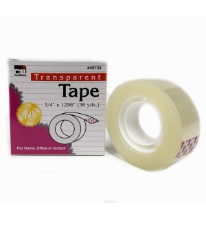 Transparent Tape, 3/4" x 36 yds, 1" Core, 1 Roll