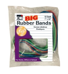 Big Rubber Bands, 7" x 1/8", Pack of 12