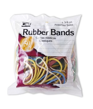 Rubber Bands, Assorted Sizes & Colors, 1 3/8 oz. bag