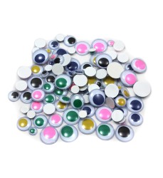 Wiggle Eyes, Peel'n Stick, Assorted Colors and Sizes, Bag of 100
