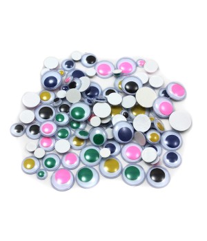 Wiggle Eyes, Peel'n Stick, Assorted Colors and Sizes, Bag of 100