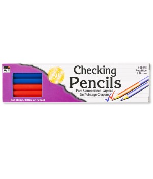 Checking Pencil, Combination Red and Blue Colored Leads, Box of 12