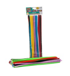 Chenille Stems, Jumbo Fluffy Thick Stem, 6mm x 12", Assorted Colors, Pack of 100