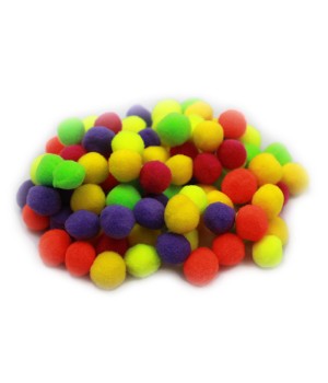 Creative Arts Pom-Poms, 1/2", Hot Colors, Pack of 100