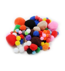 Creative Arts Pom-Poms, Assorted Sizes/Colors, Bag of 100