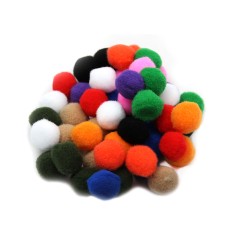 Creative Arts by Charles Leonard Pom-Poms, 1 Inch, Assorted Colors, 50