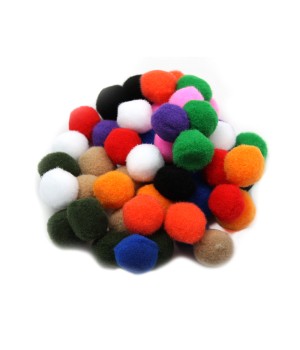 Creative Arts by Charles Leonard Pom-Poms, 1 Inch, Assorted Colors, 50