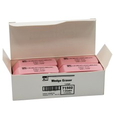 Eraser, Synthetic, Latex Free, Wedge Shape, Pink, Large, Box of 12