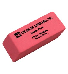 Eraser, Synthetic, Latex Free, Wedge Shape, Pink, Medium, Box of 24