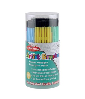 Creative Arts Plastic Artist Brushes, Assorted Colors, 144 Per Tub