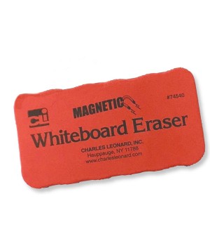Magnetic Whiteboard Eraser, Red/Black, 12 Per Pack