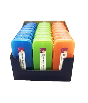 Pencil Box, Double Sided, Assorted Colors, Pack of 24