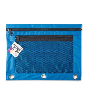 Pencil Pouch for Binder with 2 Pockets, Front Mesh Pocket, Assorted Colors