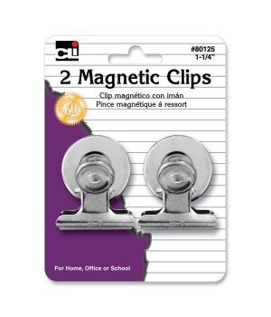 Magnetic Spring Clips, 1.25", 2 Per Pack