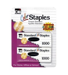Standard Color Staples, Assorted Colors, 1000 Per Box, 2 Boxes