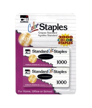 Standard Color Staples, Assorted Colors, 1000 Per Box, 2 Boxes