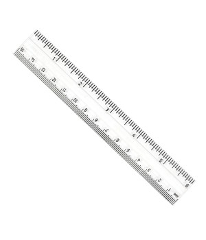 Double Bevel Plastic Ruler, 6", Clear