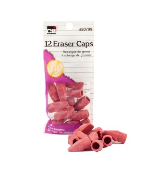 Pencil Eraser Caps, Pink, 12/Pack