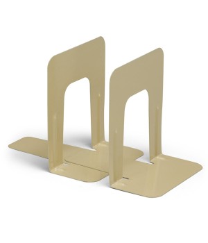 Bookends with Non-Skid Base, 9" Steel, Tan, 1 Pair