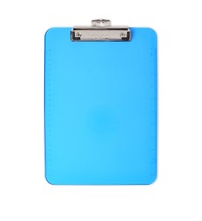 Plastic Clipboard, Letter Size, Low Profile Clip, Neon Blue