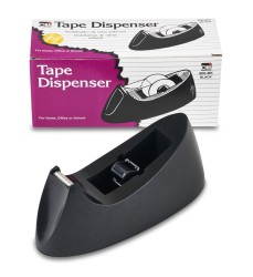 Desktop Tape Dispenser, Weighted Base, Non-Slip Base, Black