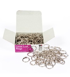 Loose Leaf Rings with Snap Closure, Nickel Plated, 1/2 Inch Diameter, 100/Box