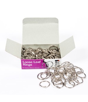 Loose Leaf Rings with Snap Closure, Nickel Plated, 3/4 Inch Diameter, 100/Box
