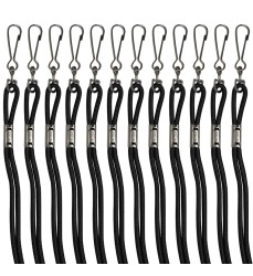 Lanyards, Black, Pack of 12