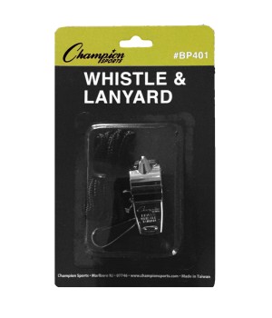 Metal Whistle & Black Lanyard Pack