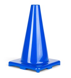 Hi-Visibility Flexible Vinyl Cone, weighted, 12", Royal Blue