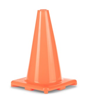 Hi-Visibility Flexible Vinyl Cone, weighted, 12", Orange