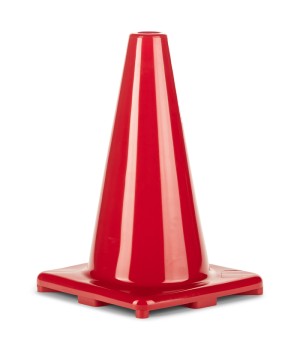 Hi-Visibility Flexible Vinyl Cone, weighted, 12", Red