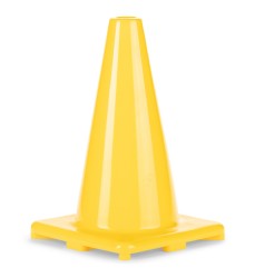 Hi-Visibility Flexible Vinyl Cone, weighted, 12", Yellow