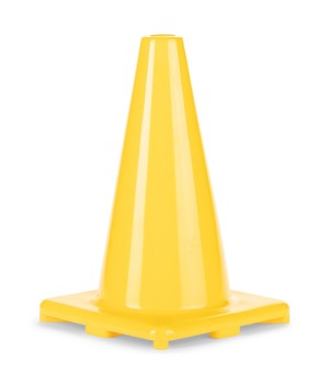 Hi-Visibility Flexible Vinyl Cone, weighted, 12", Yellow