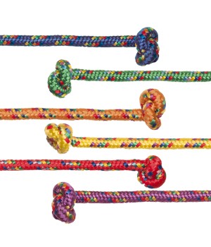 Braided Nylon Jump Rope, Assorted Colors, 8' Length, Pack of 6
