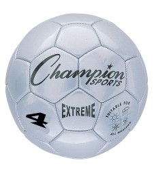Extreme Soccer Ball, Size 4, Silver