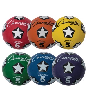 Rubber Cover Soccer Ball Set, Size 5, Set of 6